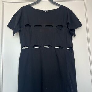 Morgane Le Fay Black Midi Dress with Cutouts - Size M